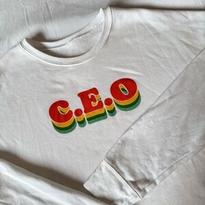 White CEO Graphic Sweatshirt
